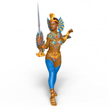 bir kadın şövalye 3d cg render