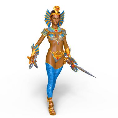 bir kadın şövalye 3d cg render