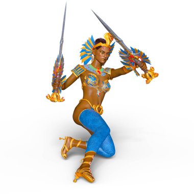 bir kadın şövalye 3d cg render