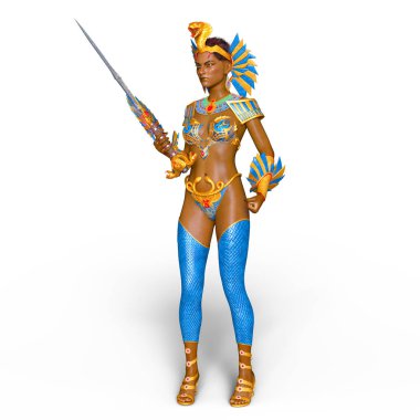 bir kadın şövalye 3d cg render