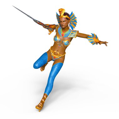 bir kadın şövalye 3d cg render