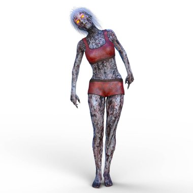 bir kadın zombi 3d cg işleme