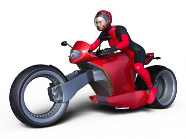 3d cg işleme bir süper kadın binici