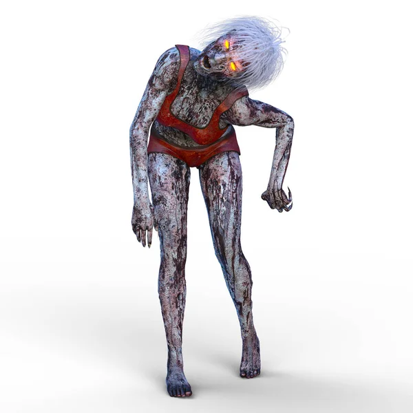 Renderowania 3D cg kobieta zombie — Zdjęcie stockowe