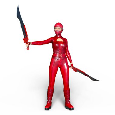 Süper kadın fencer 3d cg render
