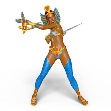 bir kadın şövalye 3d cg render