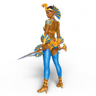 bir kadın şövalye 3d cg render