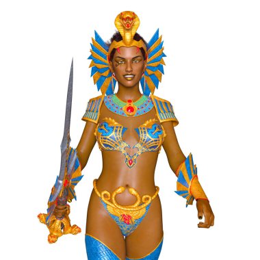 bir kadın şövalye 3d cg render