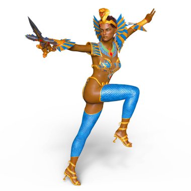 bir kadın şövalye 3d cg render