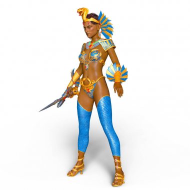 bir kadın şövalye 3d cg render