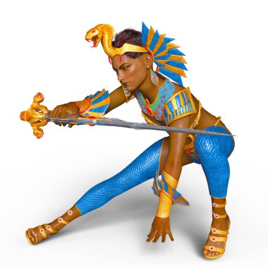 bir kadın şövalye 3d cg render