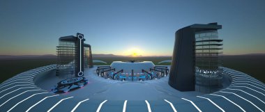gelecek şehir 3d cg işleme