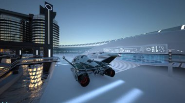 gelecek şehir 3d cg işleme