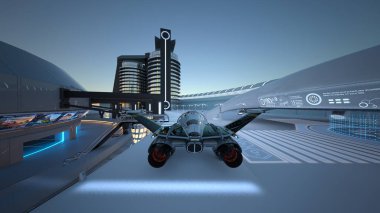 gelecek şehir 3d cg işleme