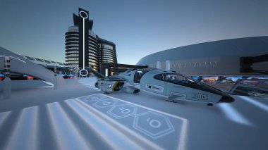 gelecek şehir 3d cg işleme