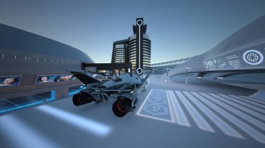 gelecek şehir 3d cg işleme