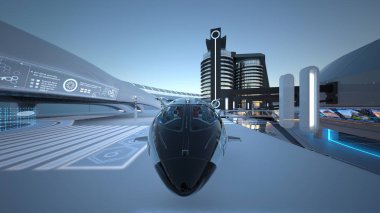 gelecek şehir 3d cg işleme