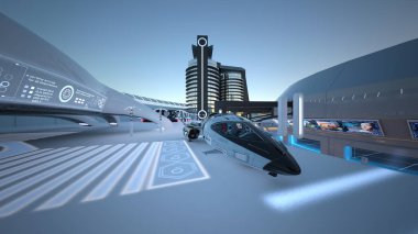 gelecek şehir 3d cg işleme