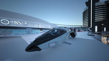 gelecek şehir 3d cg işleme