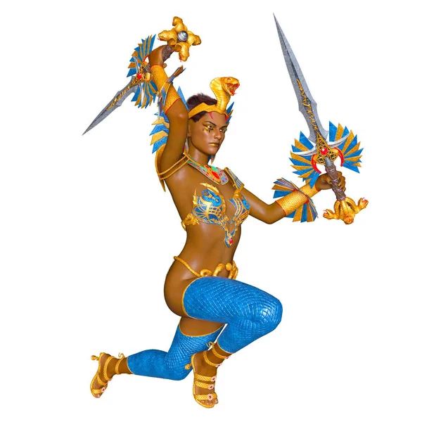 bir kadın şövalye 3d cg render