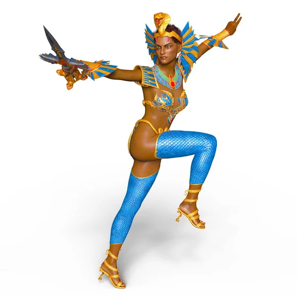 bir kadın şövalye 3d cg render