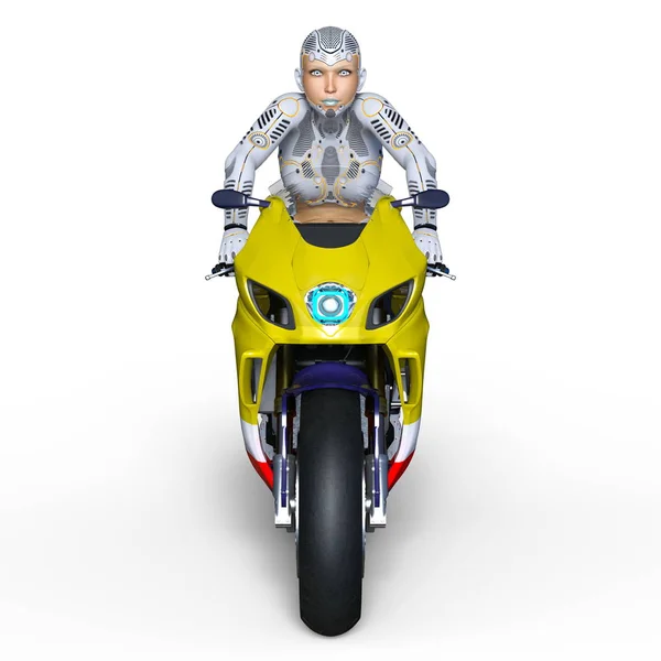 3D cg Darstellung einer super Reiterin — Stockfoto