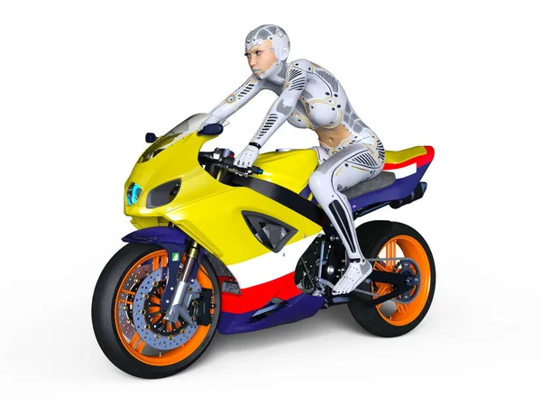 3D vykreslování cg super žena Rider — Stock fotografie