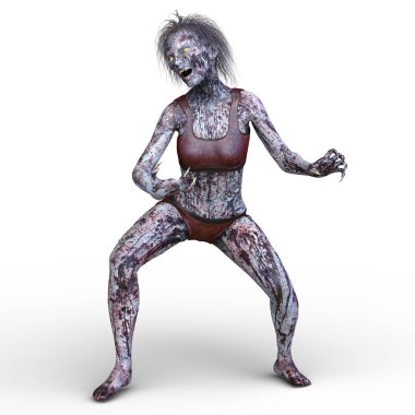 bir kadın zombi 3d cg işleme