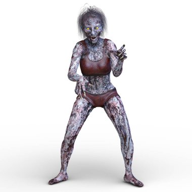 bir kadın zombi 3d cg işleme