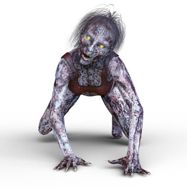 bir kadın zombi 3d cg işleme