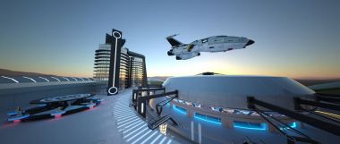 gelecek şehir 3d cg işleme