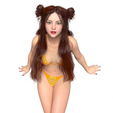 bir bikini kadının 3d cg işleme