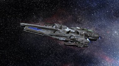 bir uzay gemisi 3d cg render