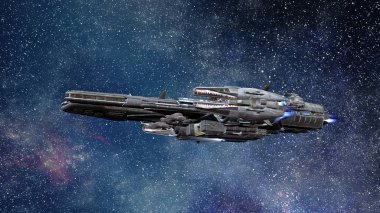 bir uzay gemisi 3d cg render
