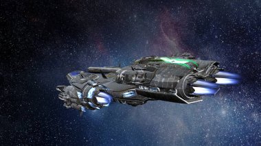 bir uzay gemisi 3d cg render