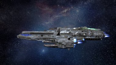 bir uzay gemisi 3d cg render