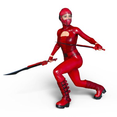 Süper kadın fencer 3d cg render