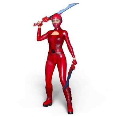 Süper kadın fencer 3d cg render