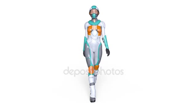 3D 3D rendu d'une marche super femme 