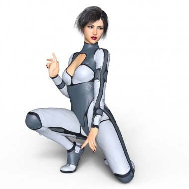 3d cg işleme süper bir kadın