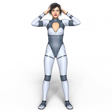 3d cg işleme süper bir kadın