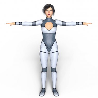 3d cg işleme süper bir kadın