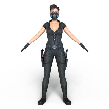 bir kadın savaşçı 3d cg render