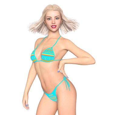 bir bikini kadının 3d cg işleme