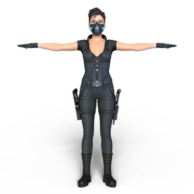 bir kadın savaşçı 3d cg render