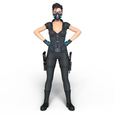 bir kadın savaşçı 3d cg render