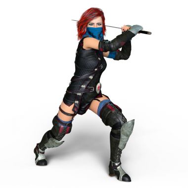 bir kadın şövalye 3d cg render