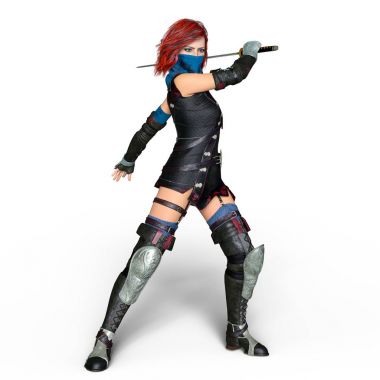 bir kadın şövalye 3d cg render