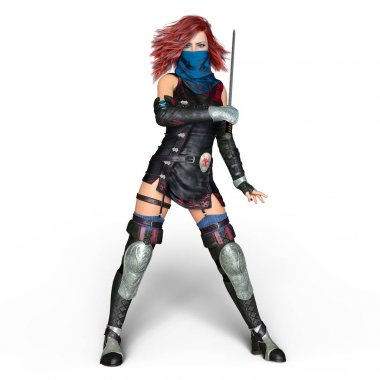 bir kadın şövalye 3d cg render