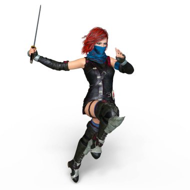 bir kadın şövalye 3d cg render